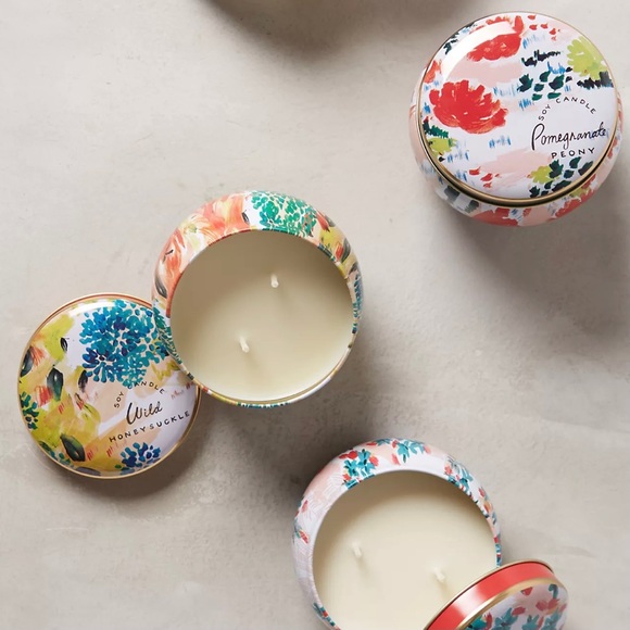 Anthro Spring's Eden Wild Honeysuckle Tin Candle